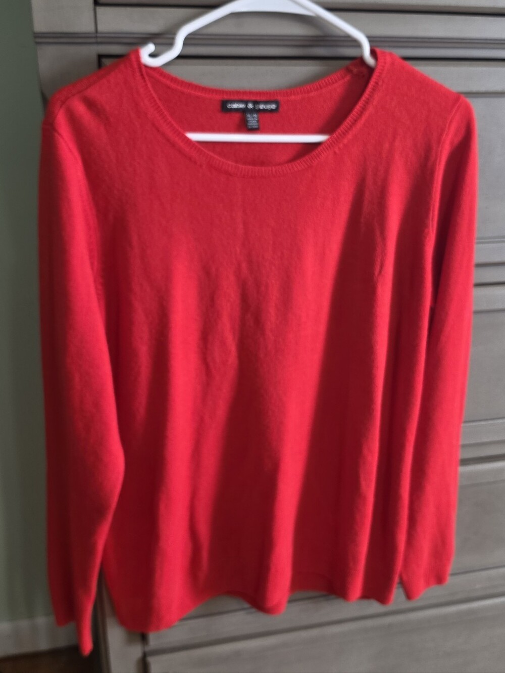 Cable & Gauge Bright Red Crewneck Sweater